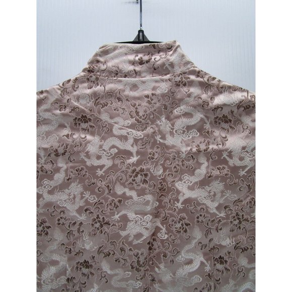 VINTAGE Gigi Clark Satin Embroidered Button Down Vest 90s Blouse - Picture 9 of 12